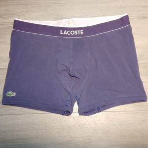 Good Used Condition Men's LACOSTE Cotton Stretch Boxer Trunk Blue Size Large